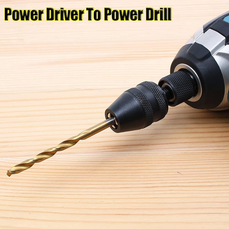 AUTOTOOLHOME 1/4-inch Hex Shank Keyless Drill Chuck for impact driver Quick Change Chuck Adapter Power Screwdriver to Drill Converter Conversion Tool - Image 5
